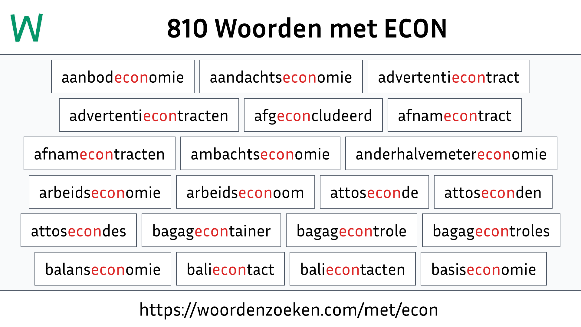 Woorden met ECON