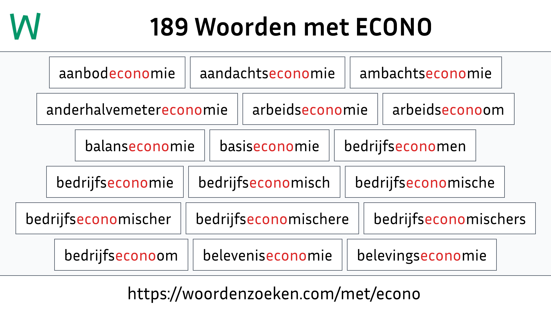 Woorden met ECONO