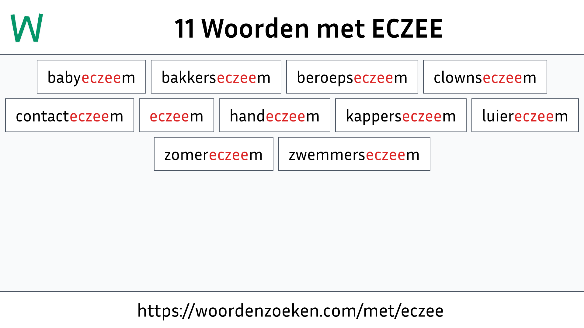 Woorden met ECZEE