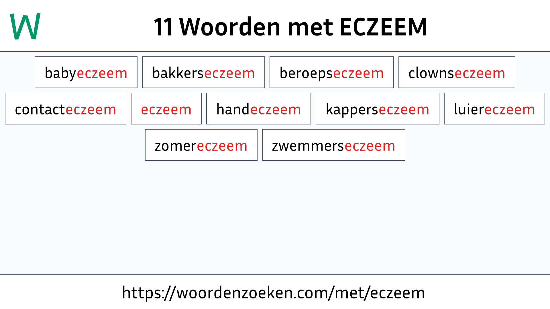 Woorden met ECZEEM