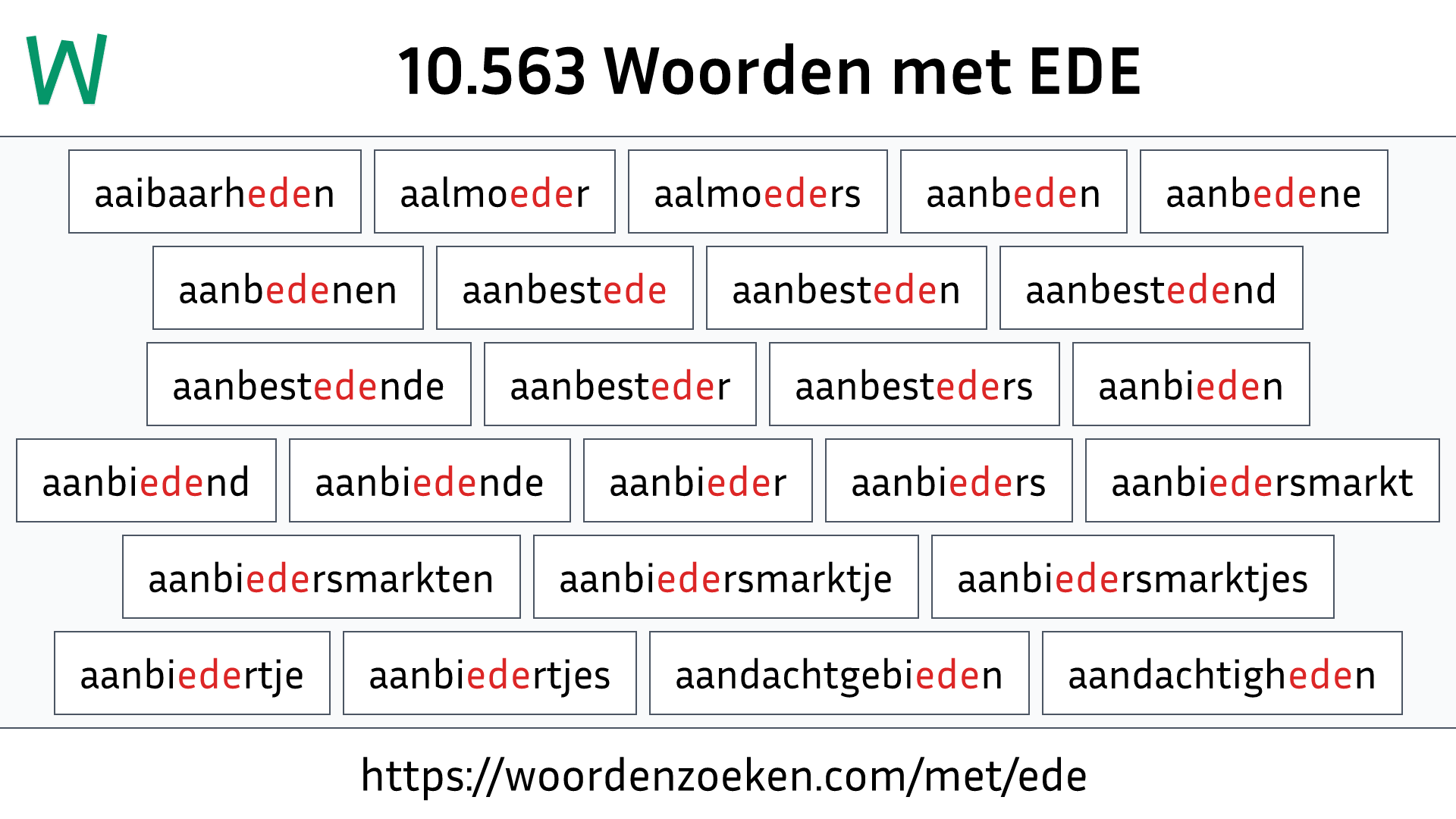 Woorden met EDE