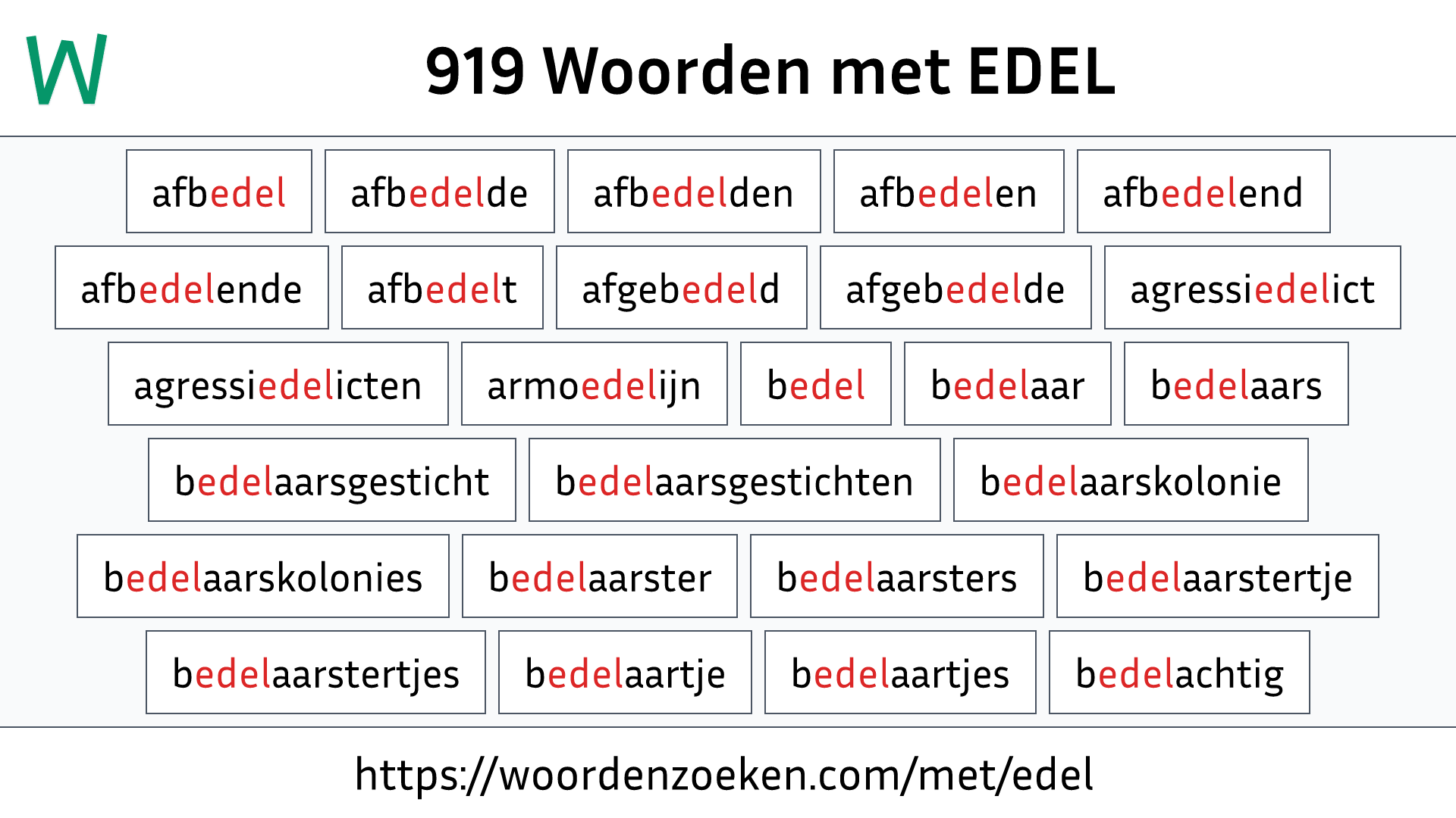 Woorden met EDEL