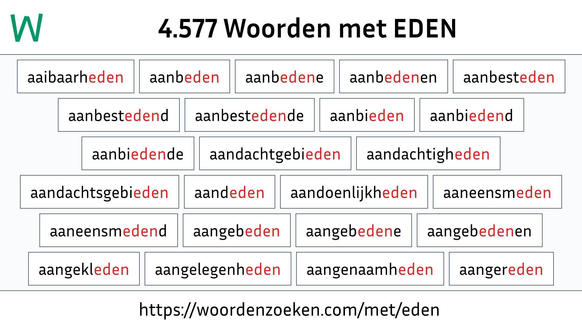 Woorden met EDEN