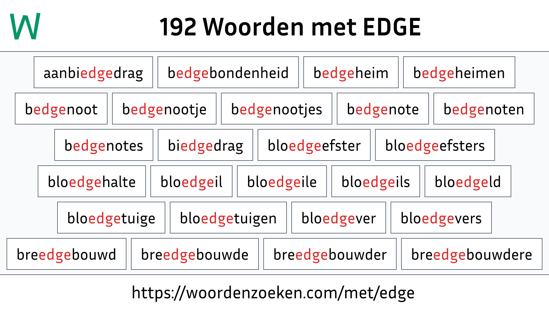 Woorden met EDGE