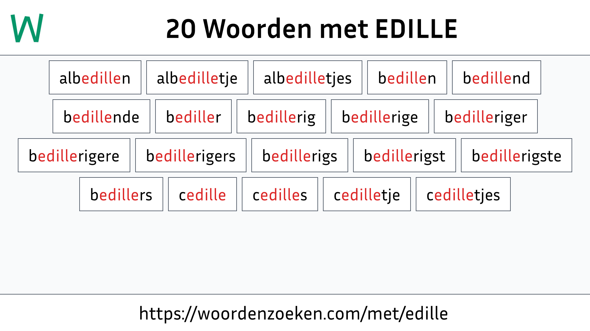 Woorden met EDILLE