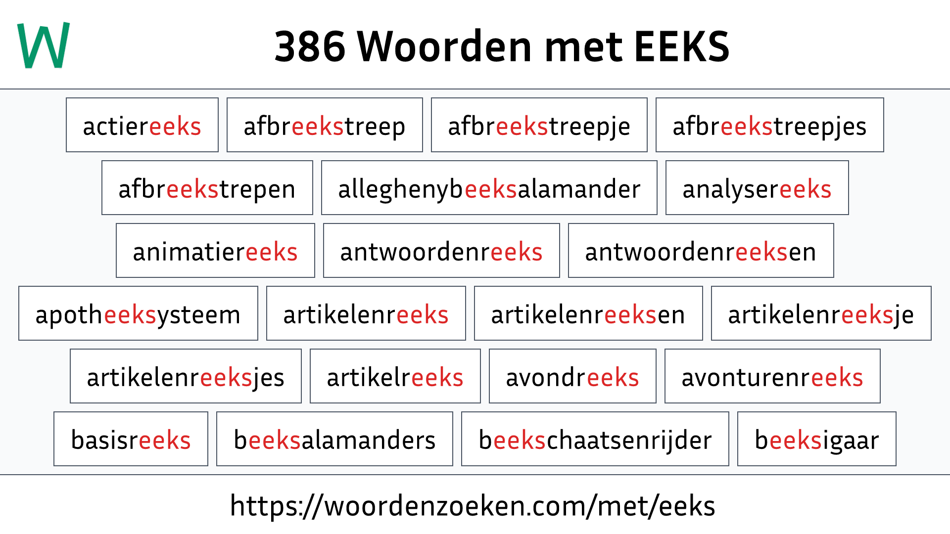 Woorden met EEKS