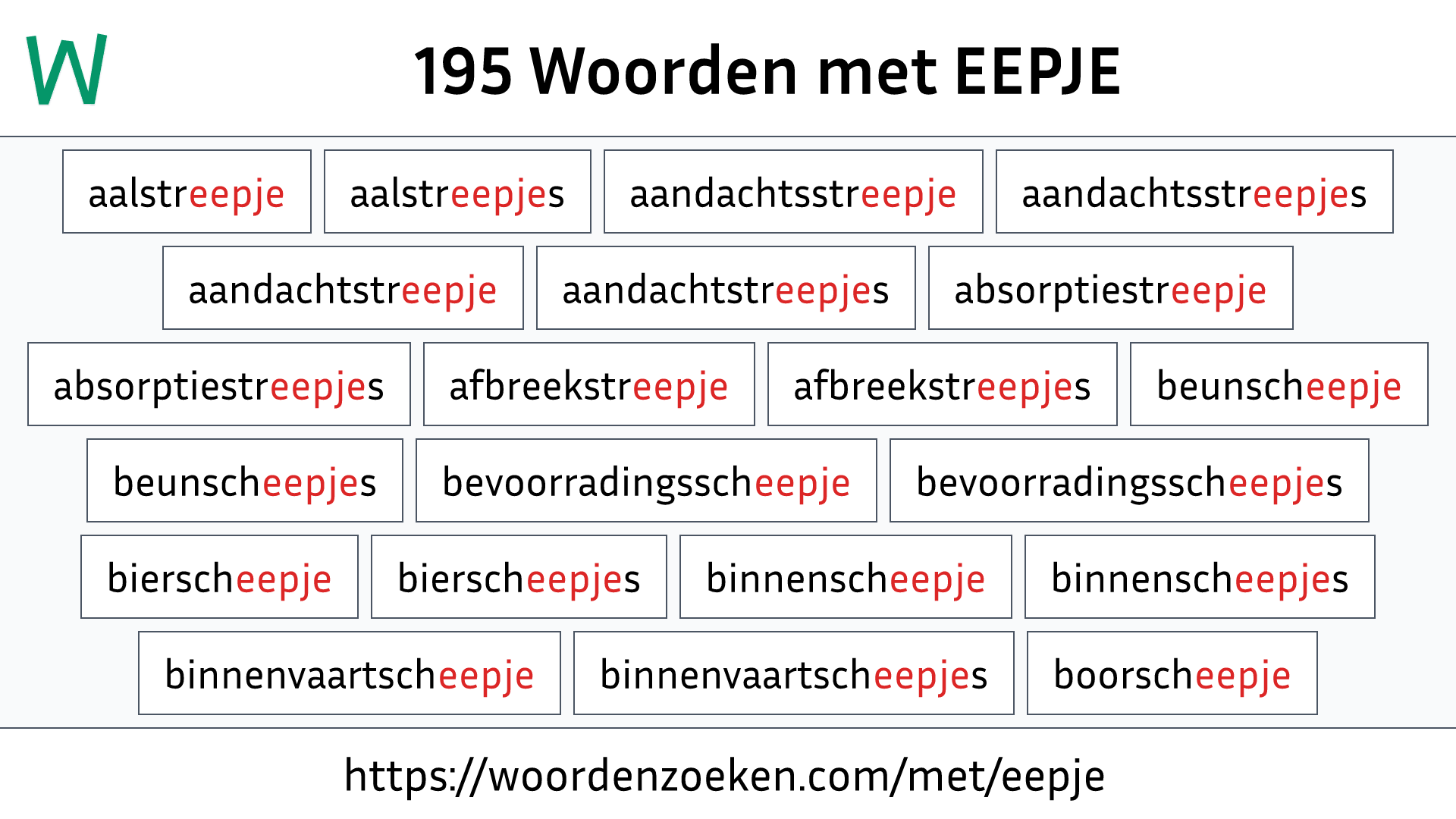 Woorden met EEPJE