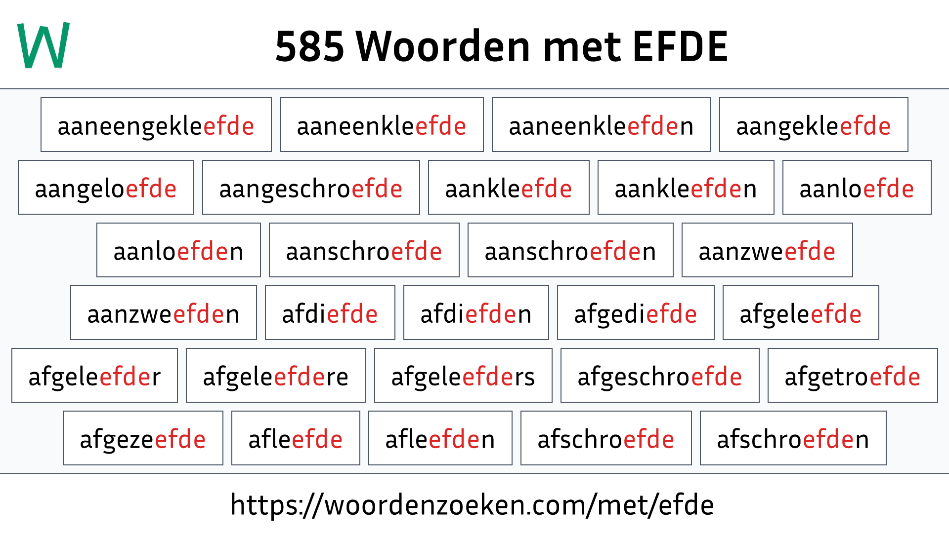 Woorden met EFDE