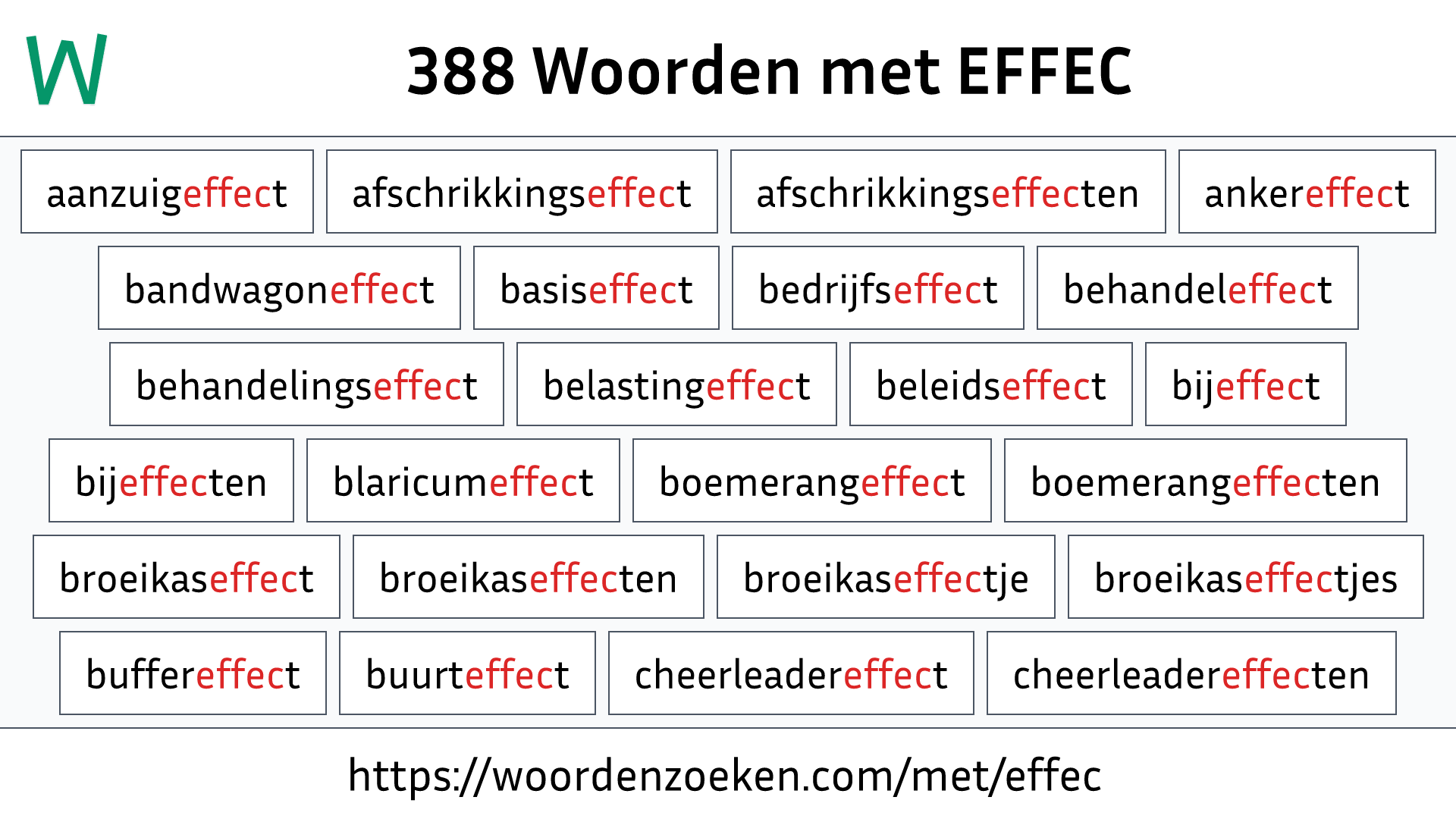 Woorden met EFFEC