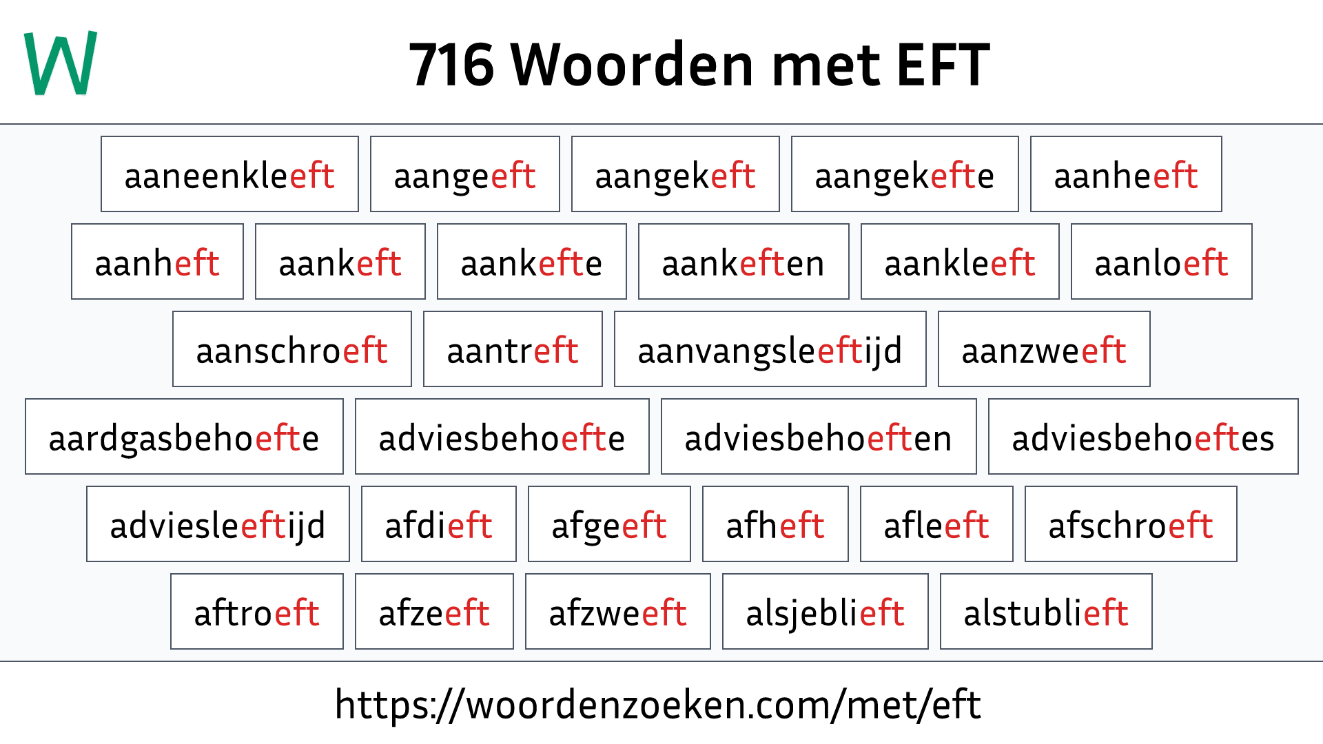 Woorden met EFT