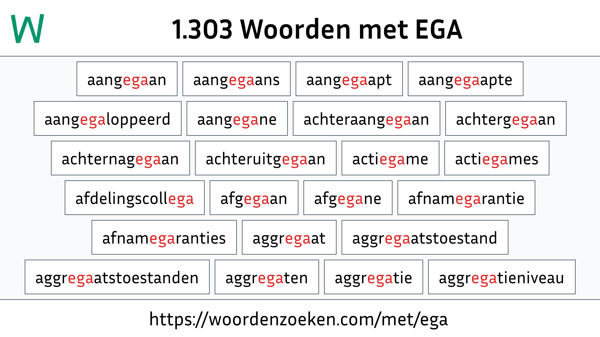 Woorden met EGA