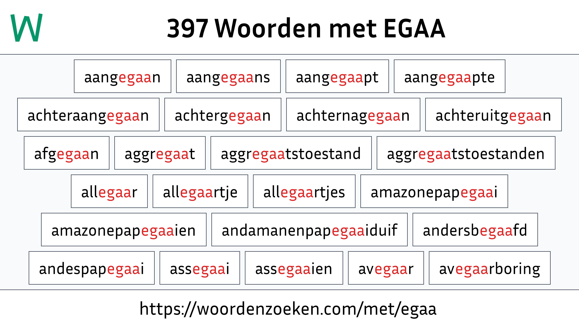 Woorden met EGAA