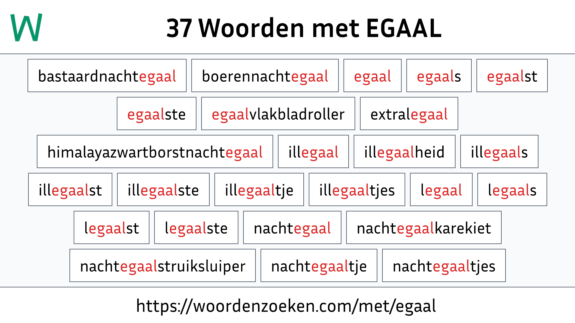 Woorden met EGAAL