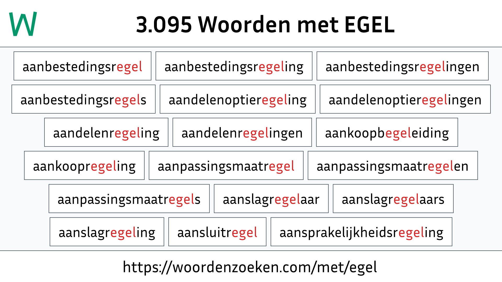 Woorden met EGEL