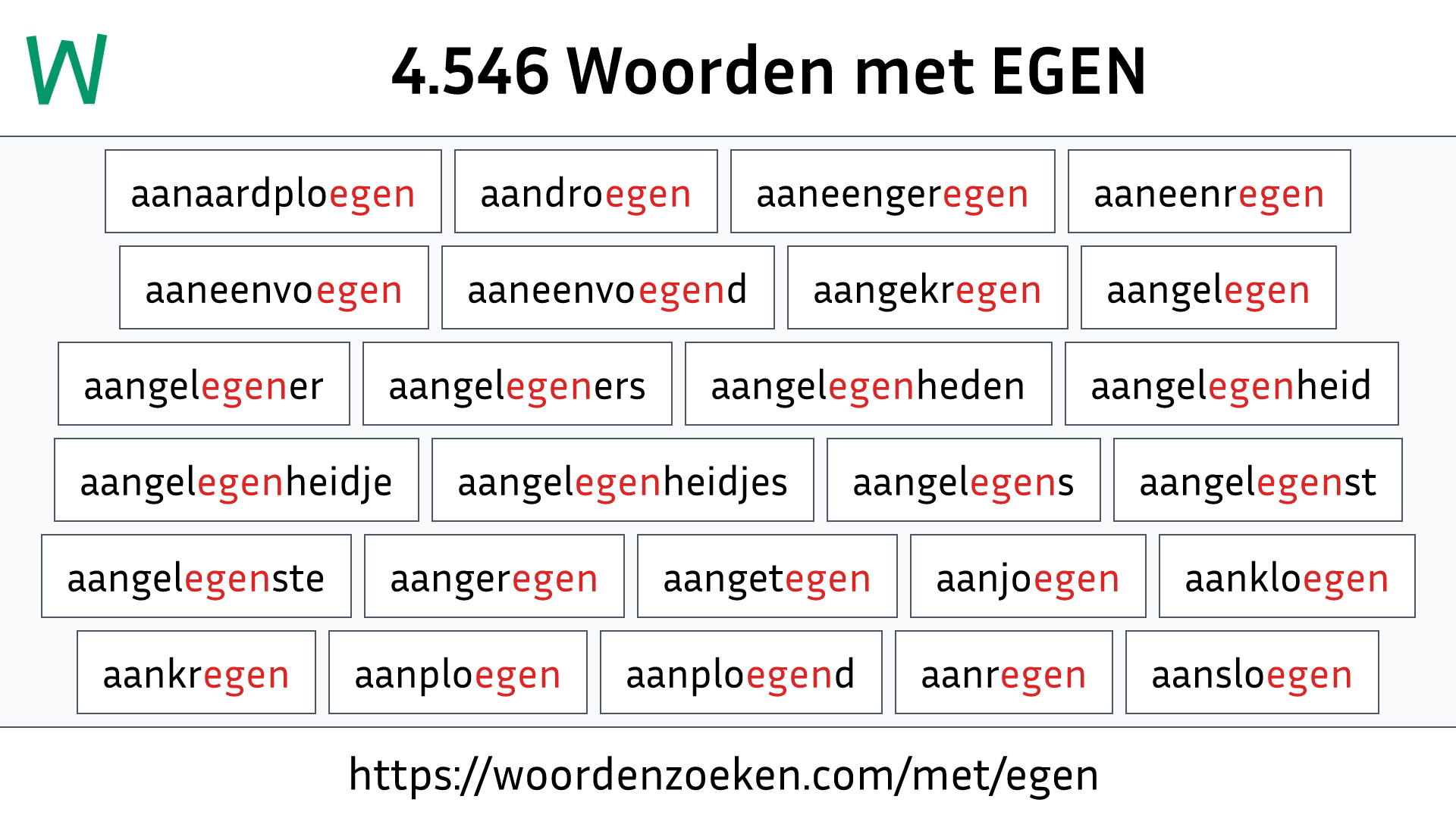 Woorden met EGEN