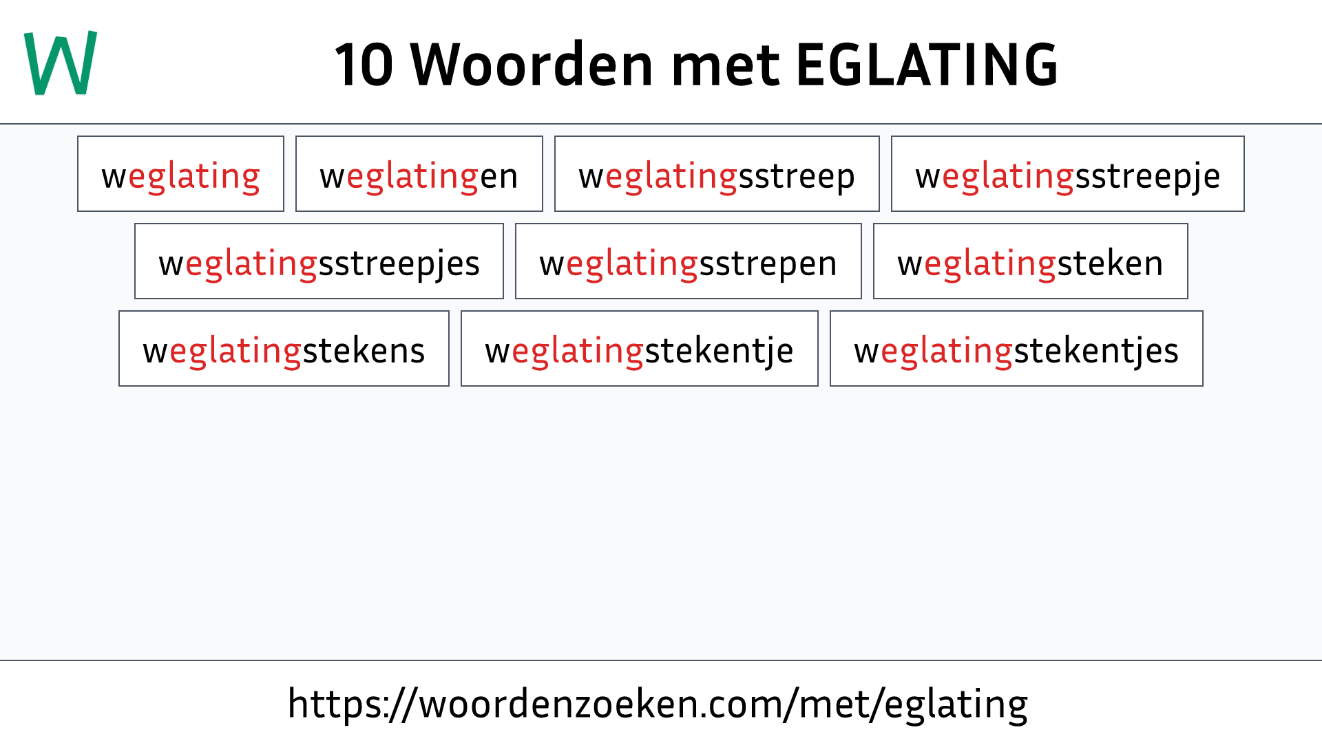 Woorden met EGLATING