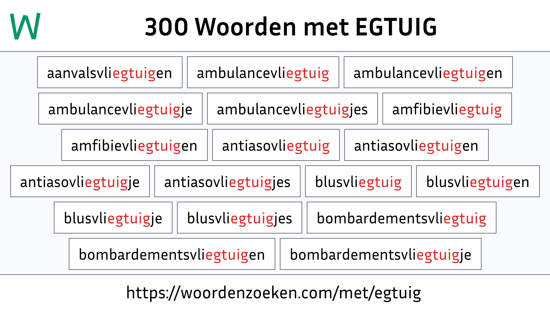 Woorden met EGTUIG