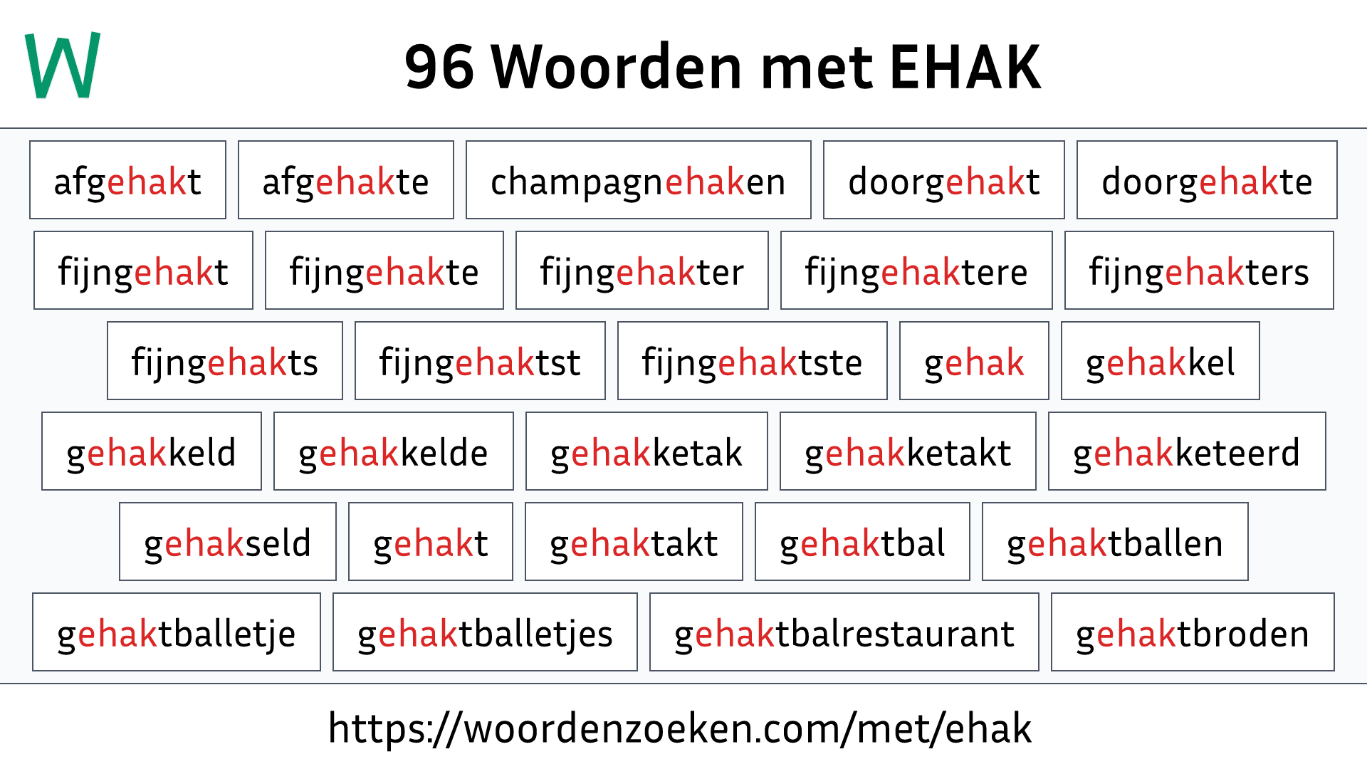 Woorden met EHAK