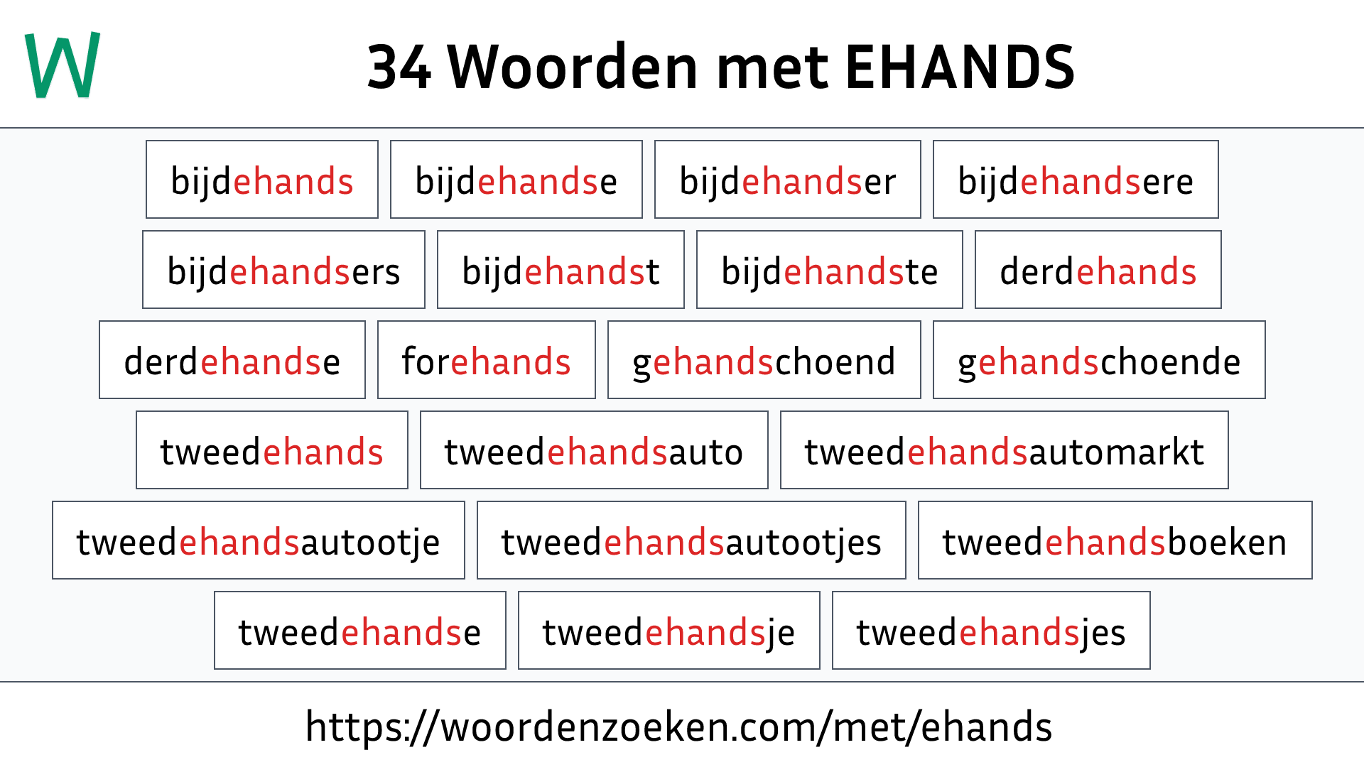 Woorden met EHANDS