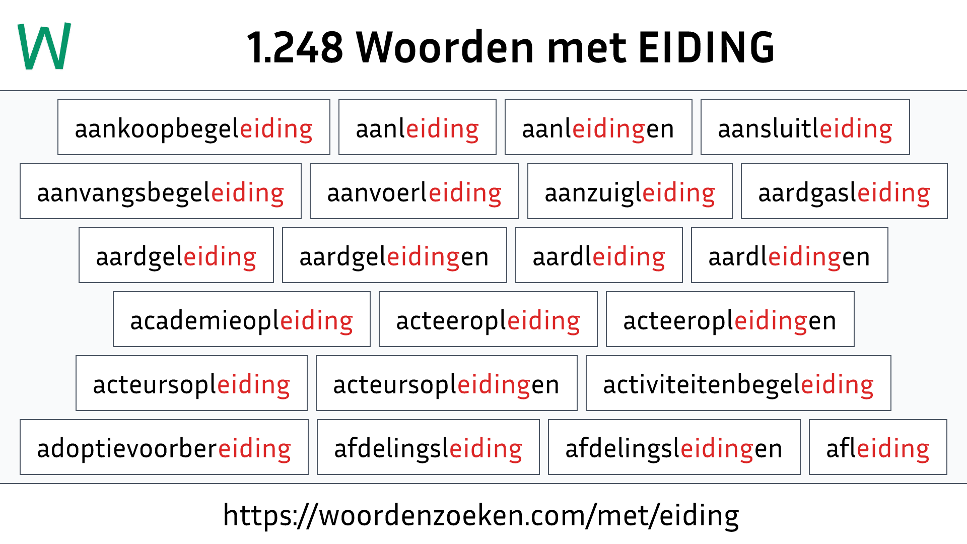 Woorden met EIDING