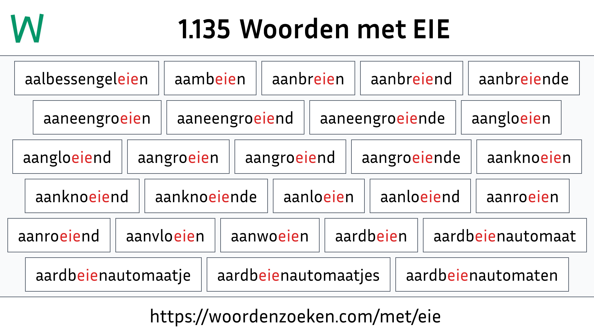 Woorden met EIE