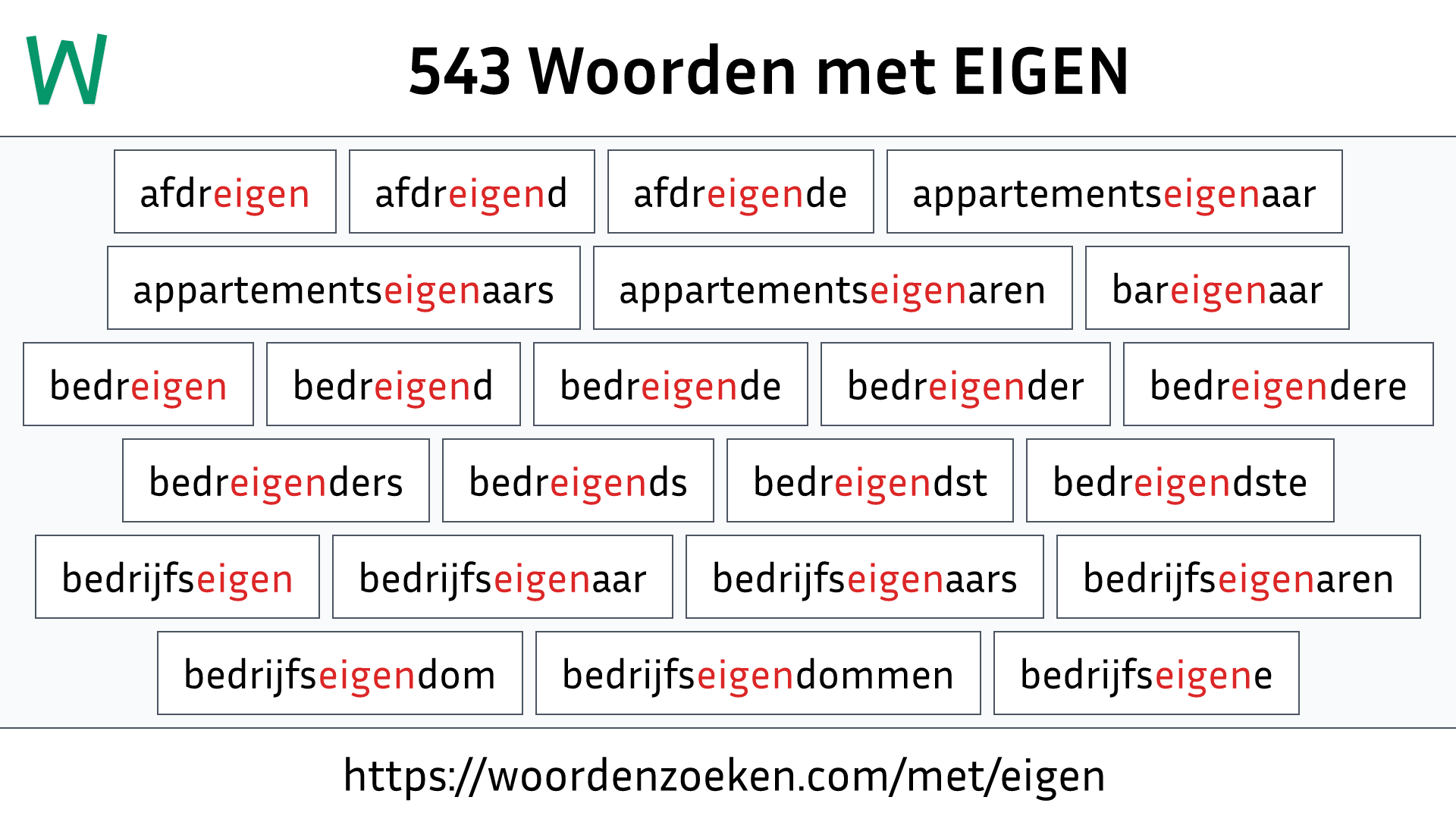 Woorden met EIGEN