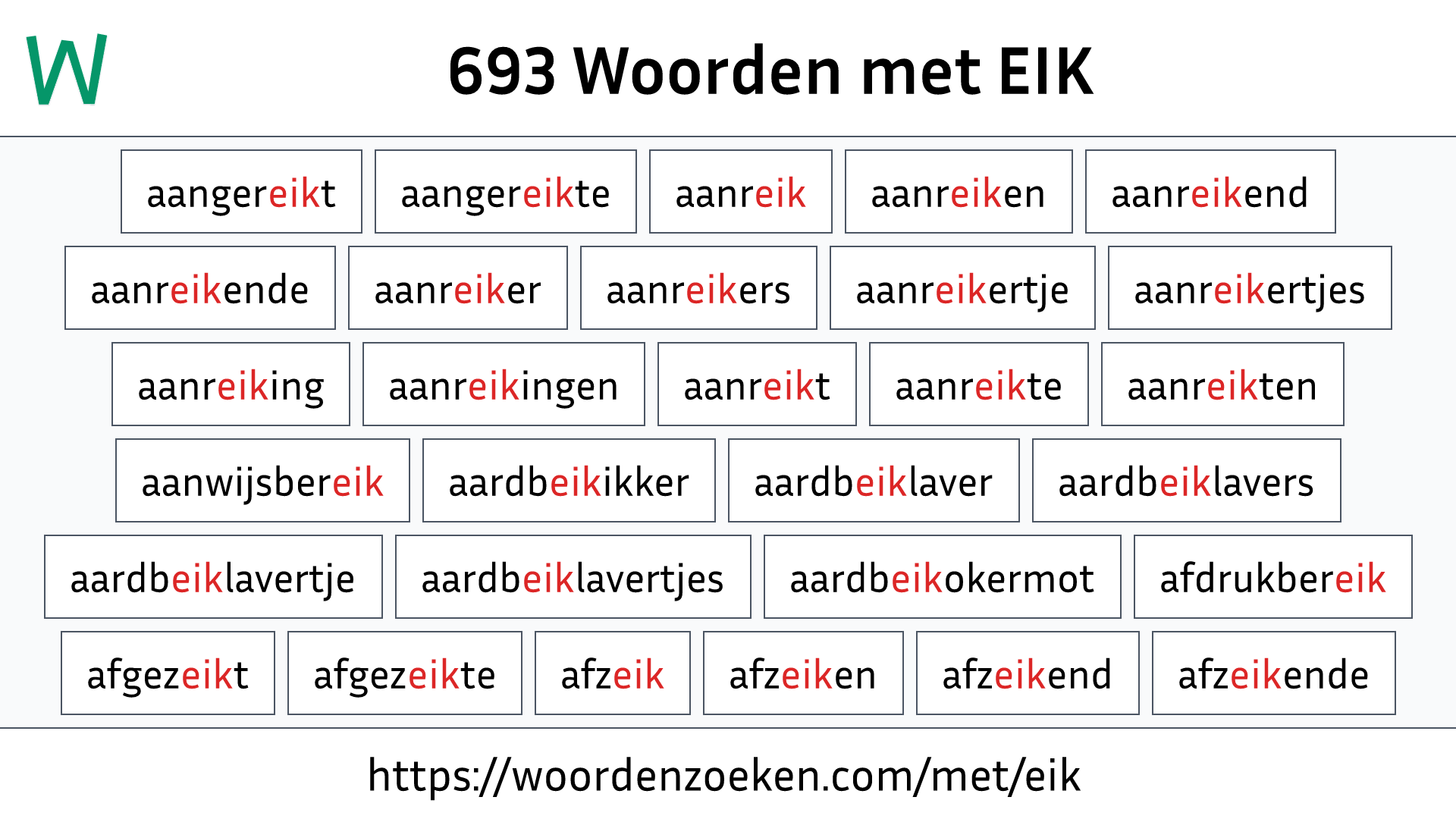 Woorden met EIK