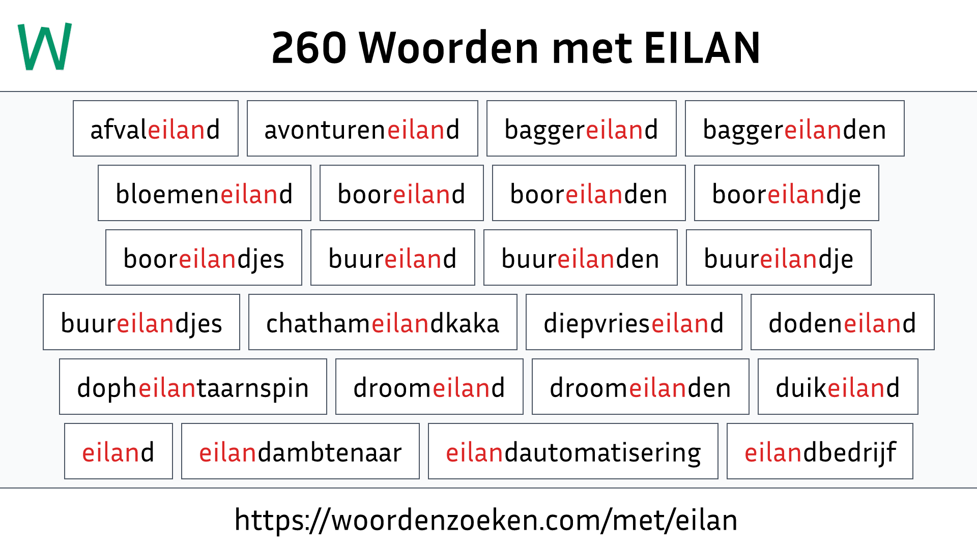 Woorden met EILAN