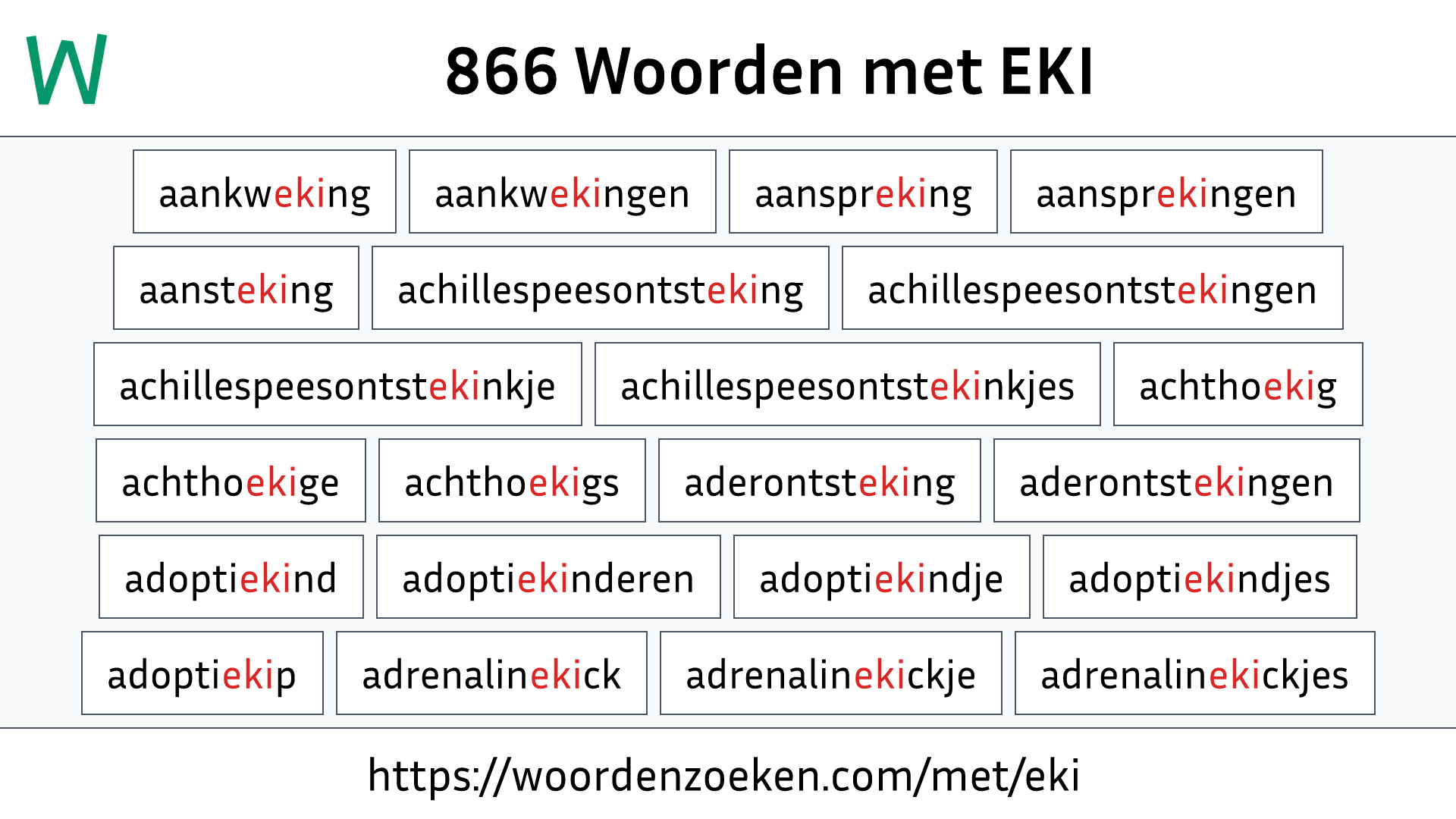 Woorden met EKI