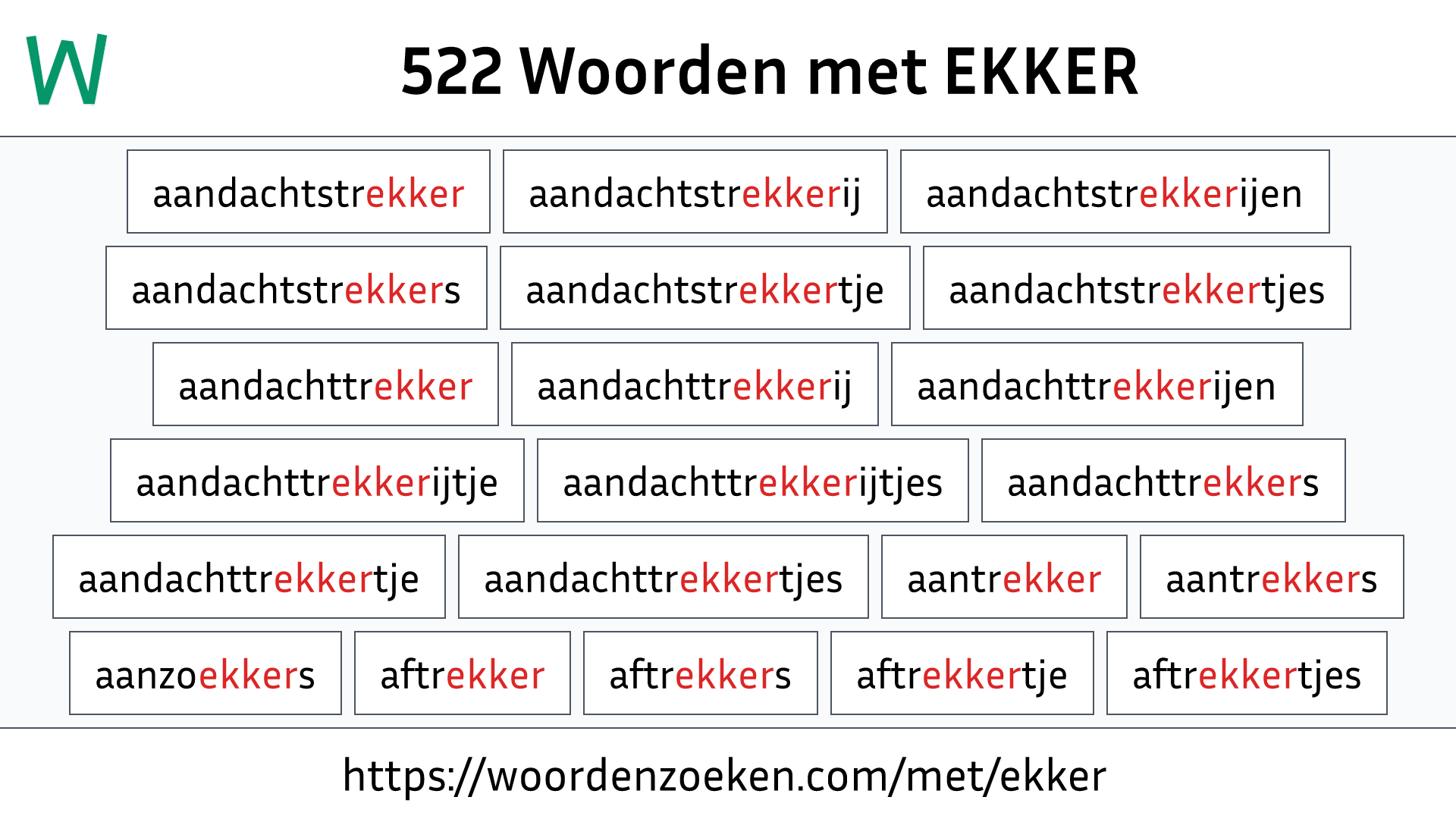 Woorden met EKKER