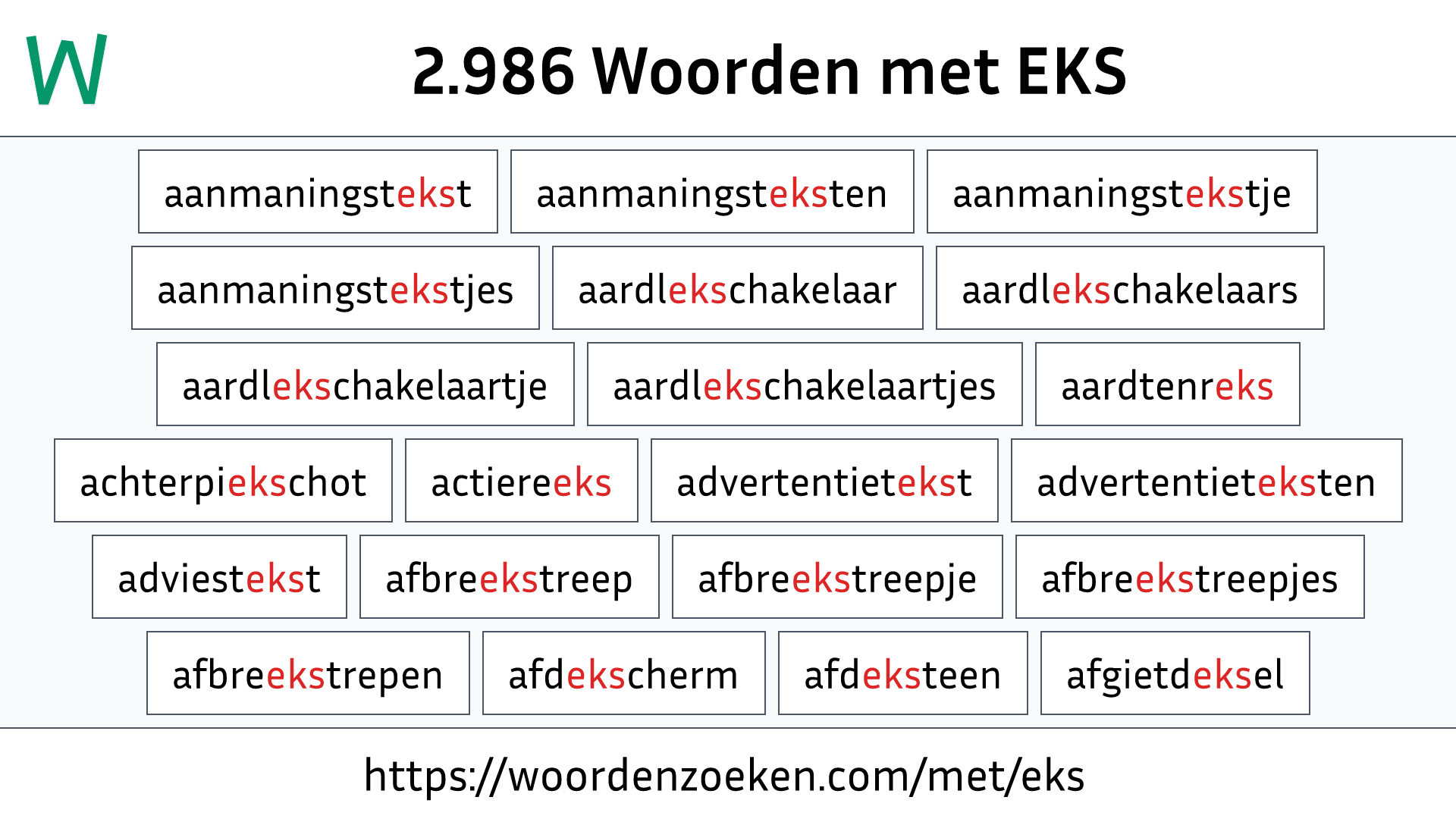 Woorden met EKS