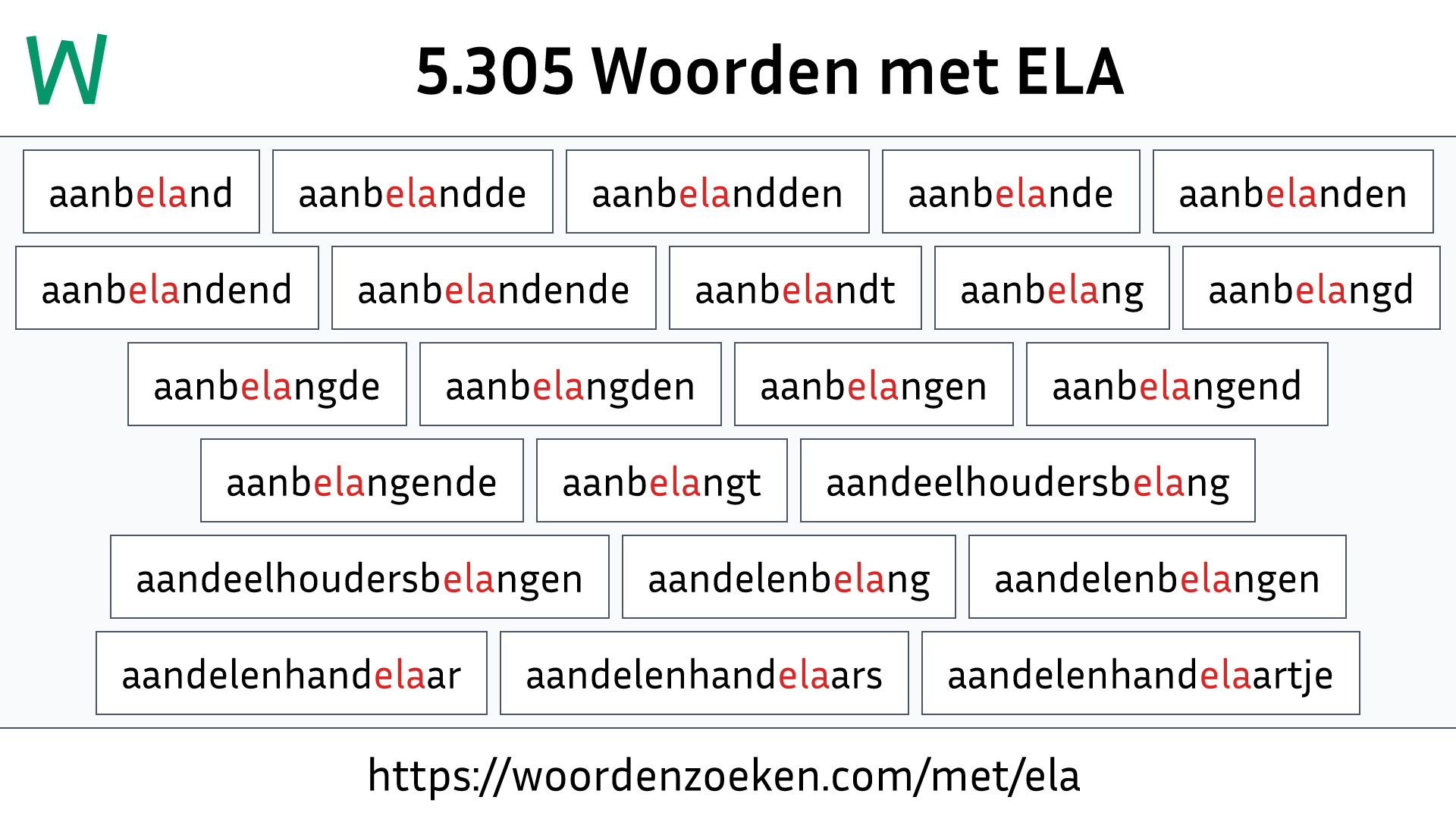 Woorden met ELA