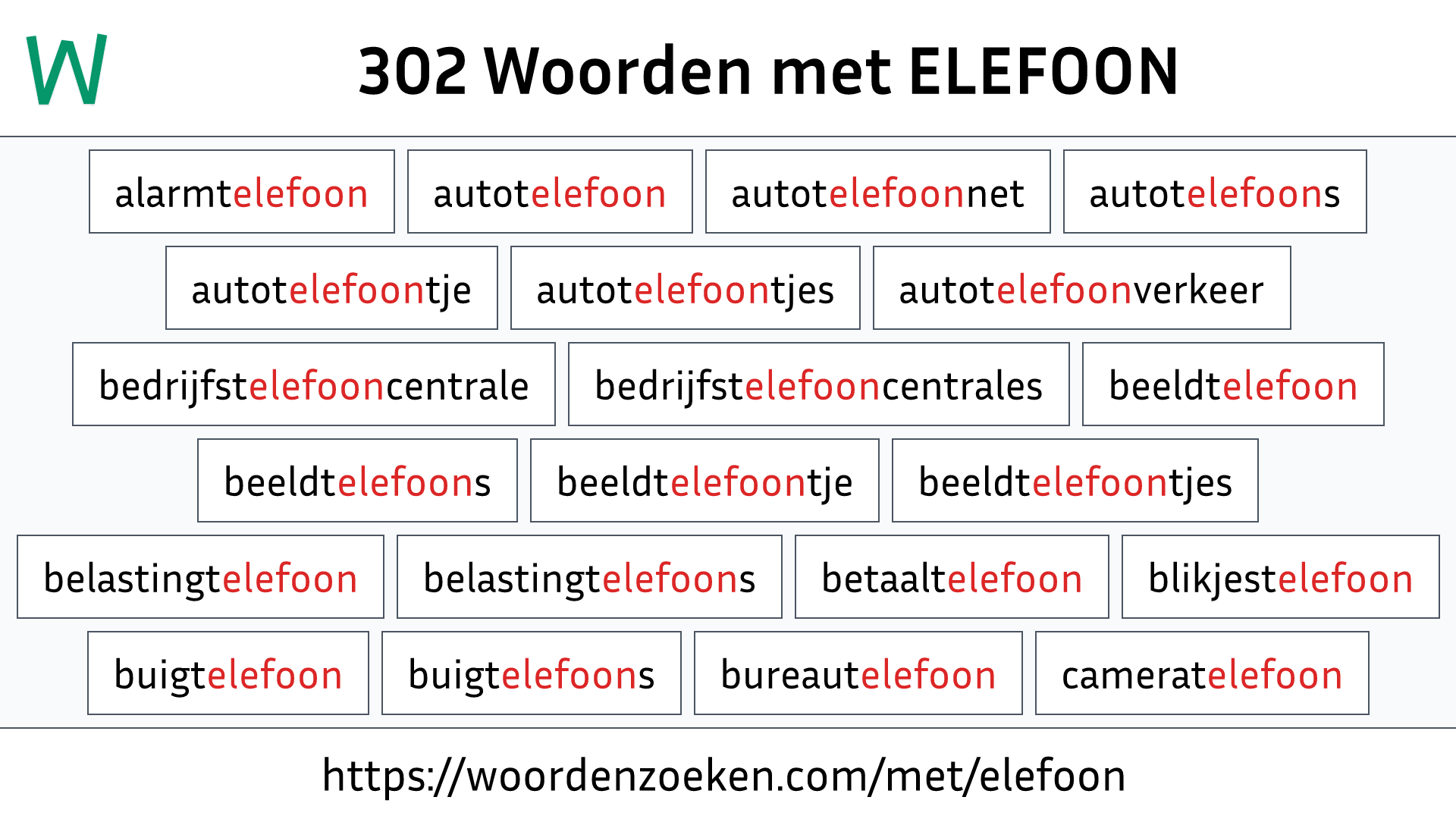 Woorden met ELEFOON