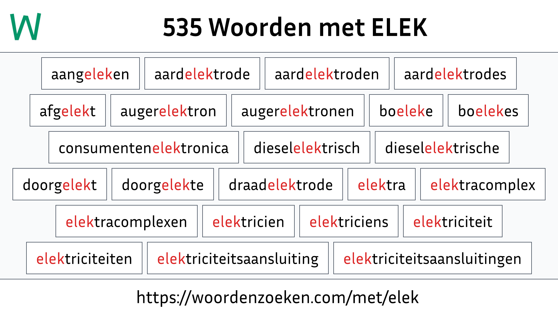 Woorden met ELEK