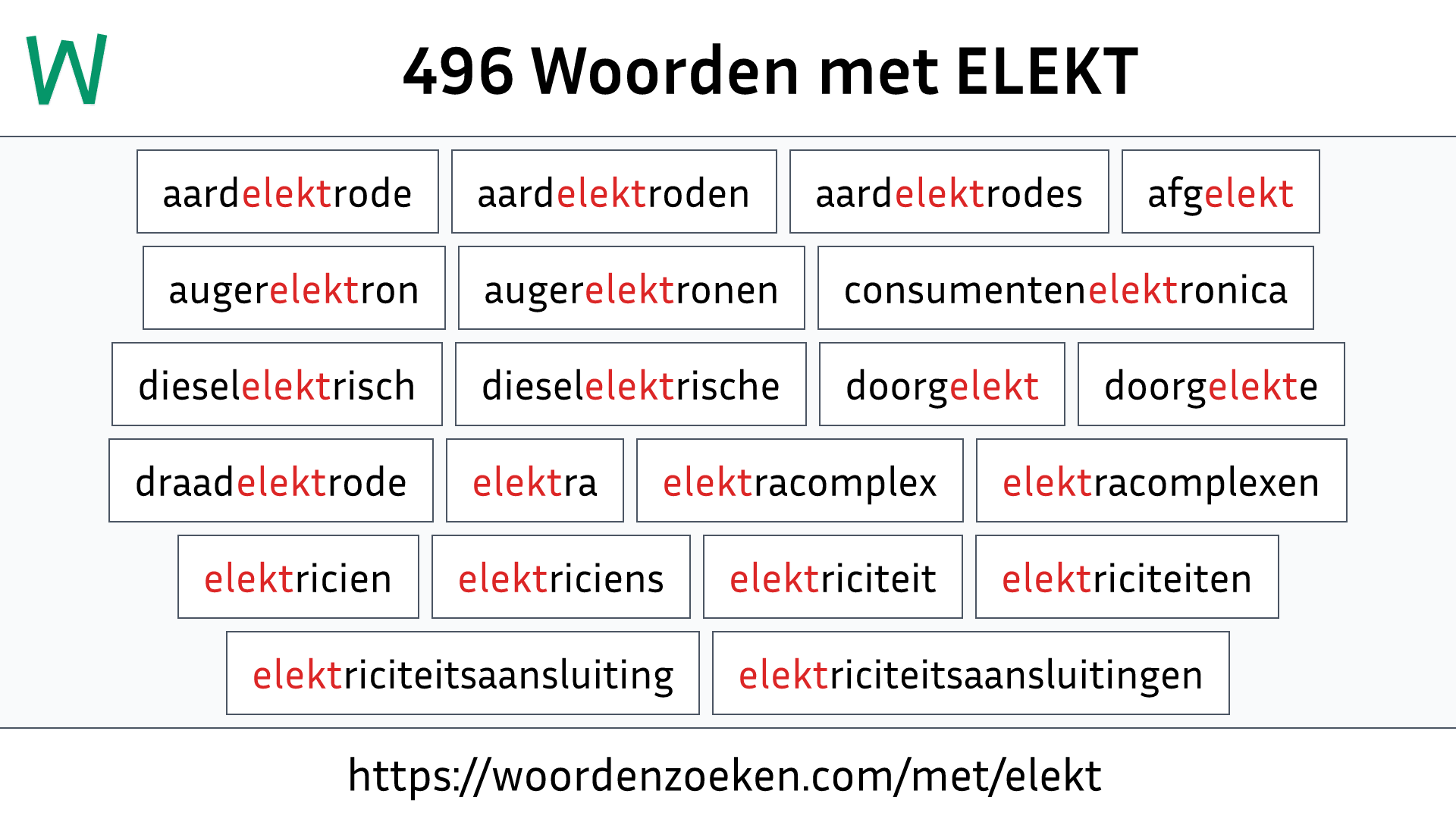 Woorden met ELEKT