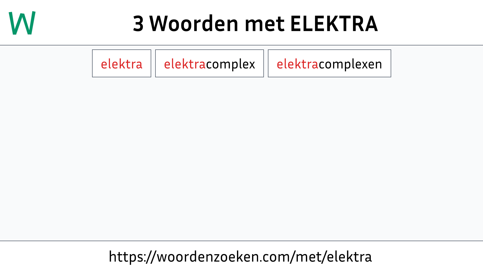 Woorden met ELEKTRA