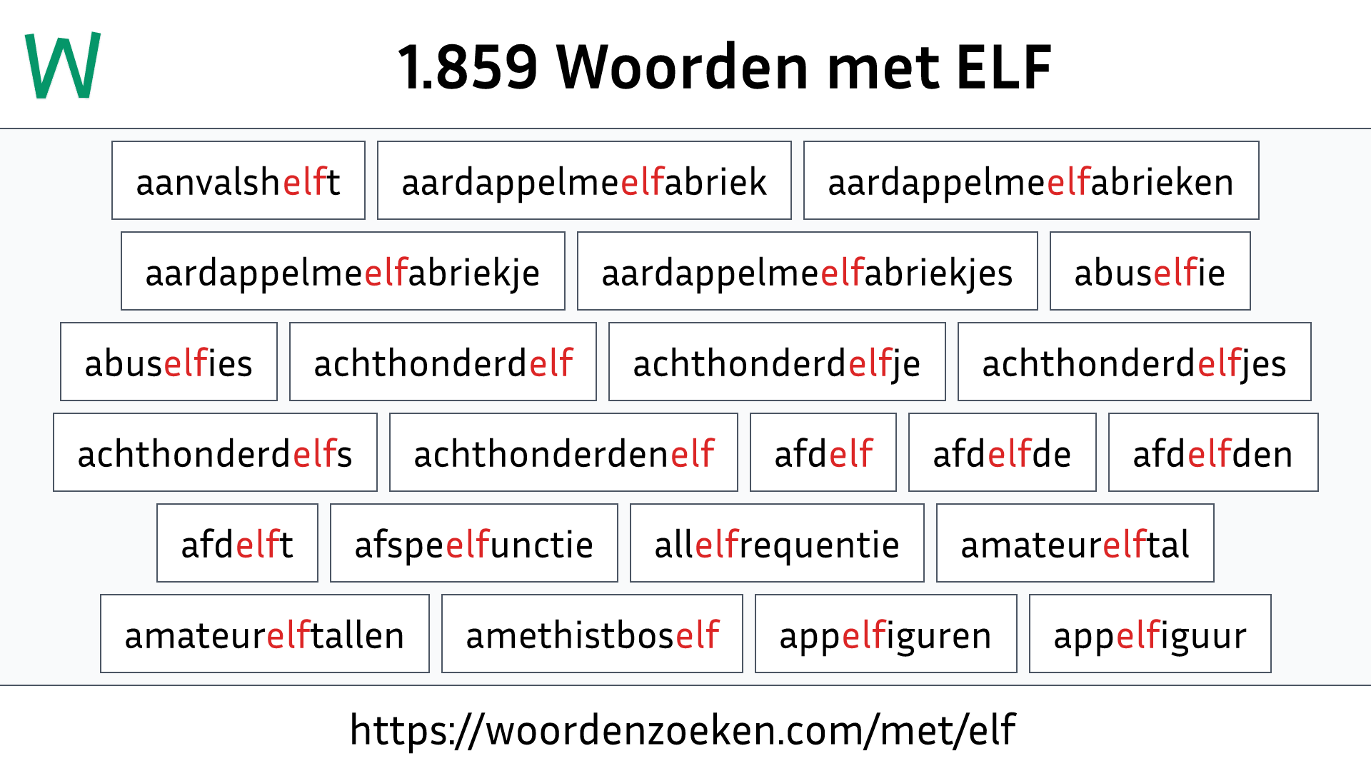 Woorden met ELF