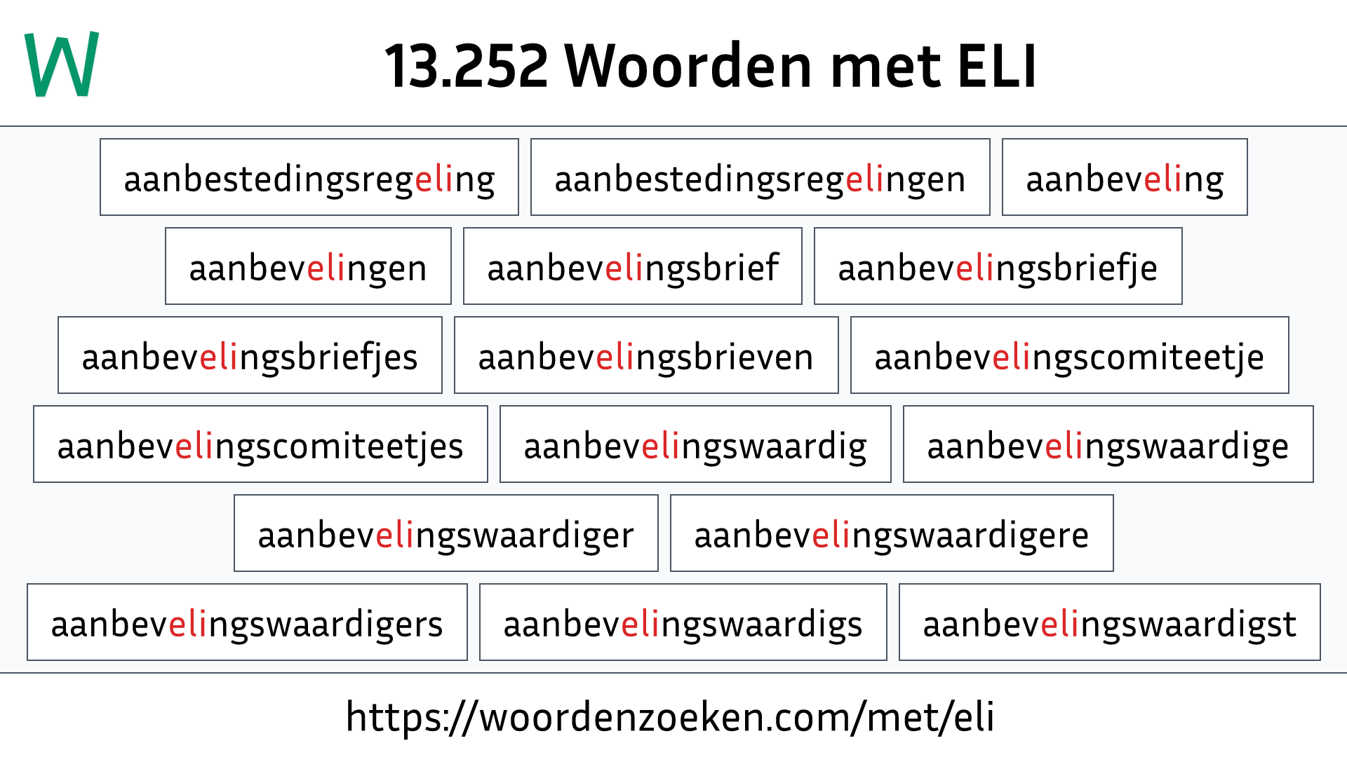 Woorden met ELI