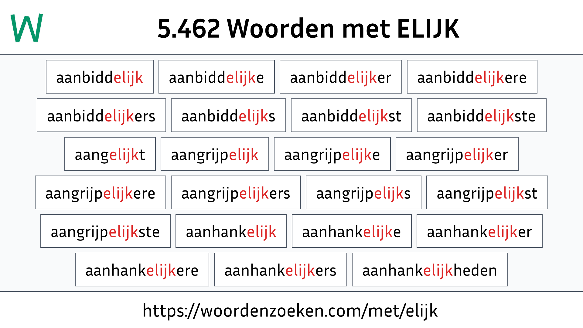 Woorden met ELIJK