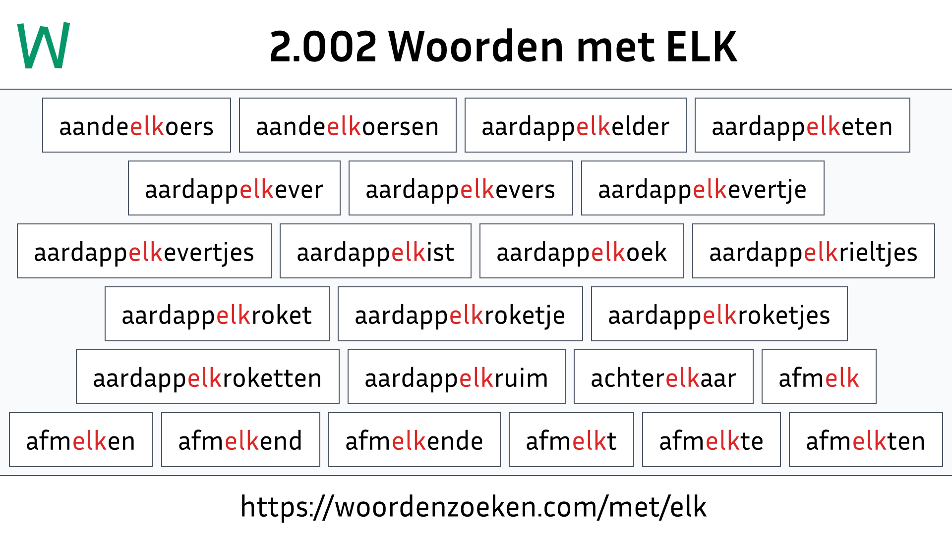 Woorden met ELK