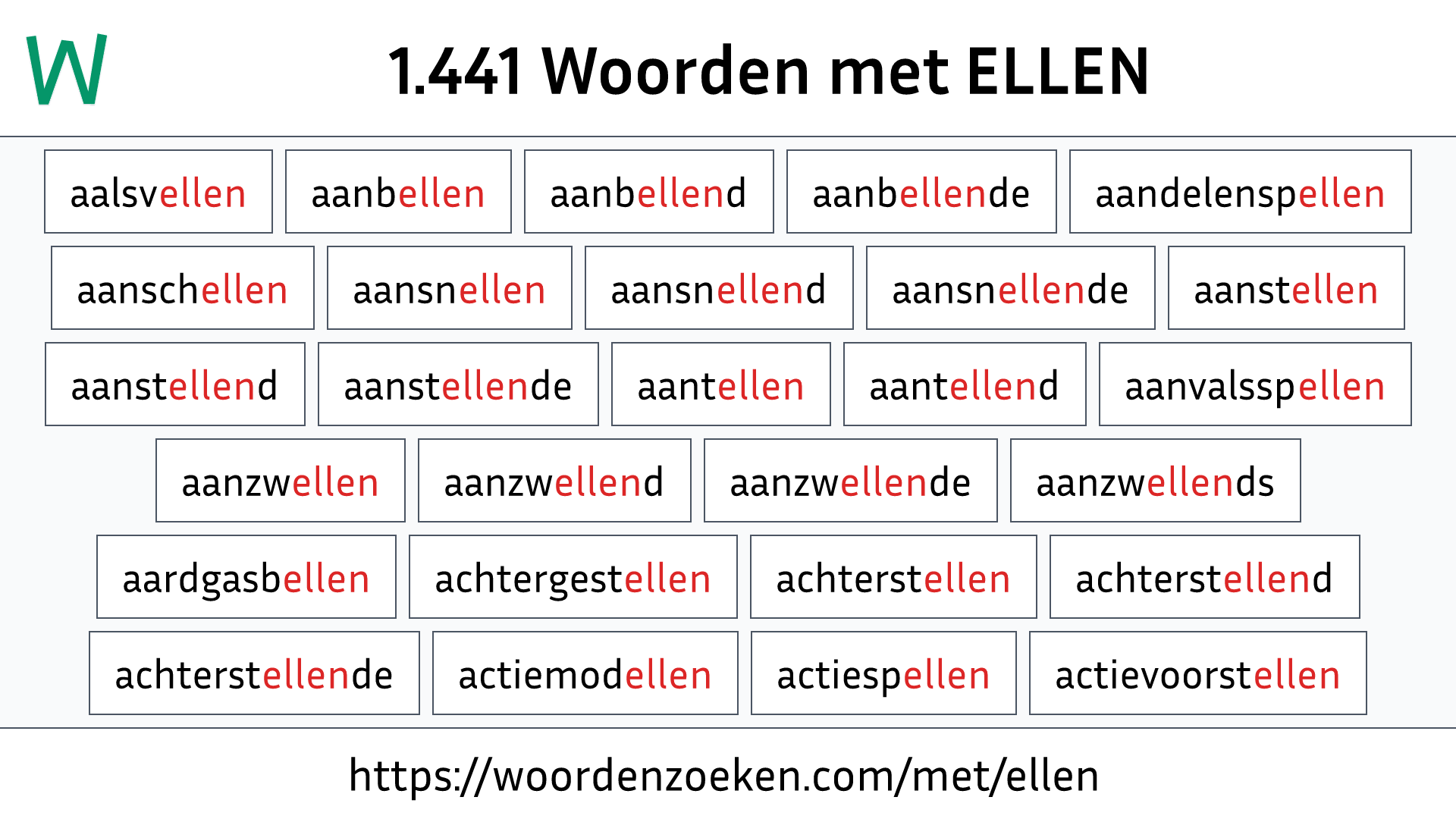 Woorden met ELLEN