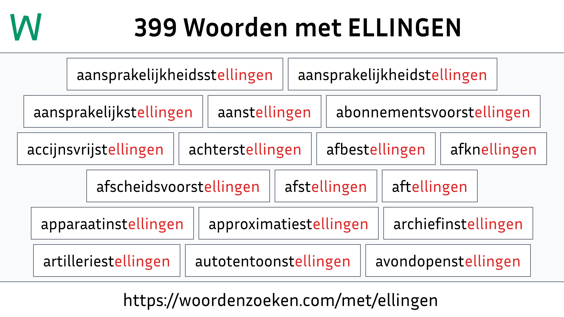 Woorden met ELLINGEN
