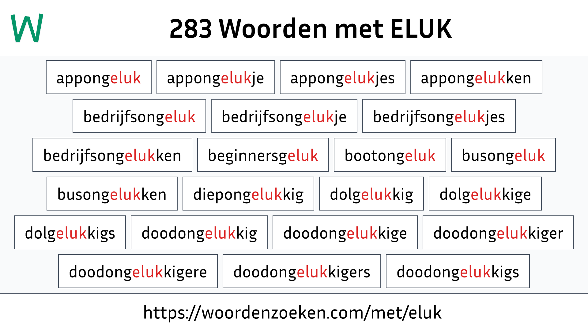 Woorden met ELUK