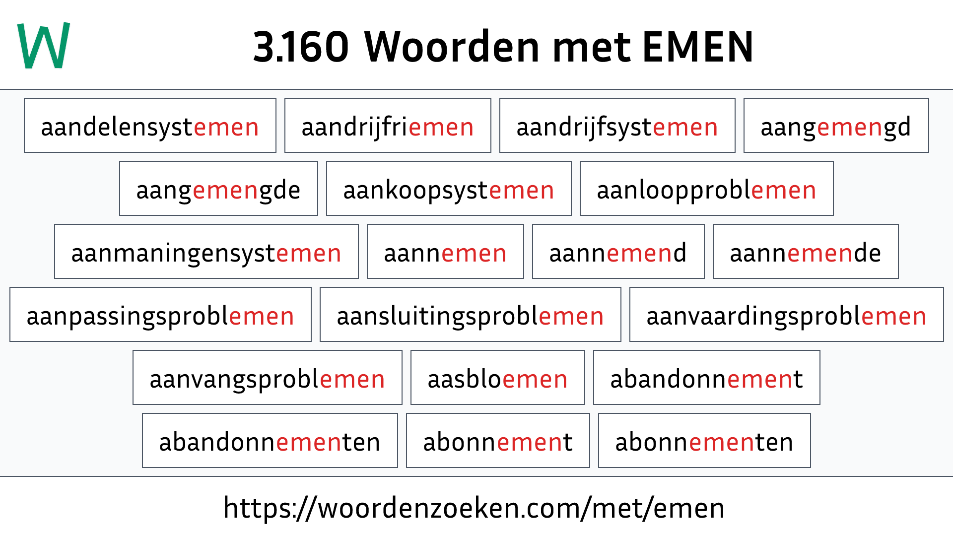 Woorden met EMEN