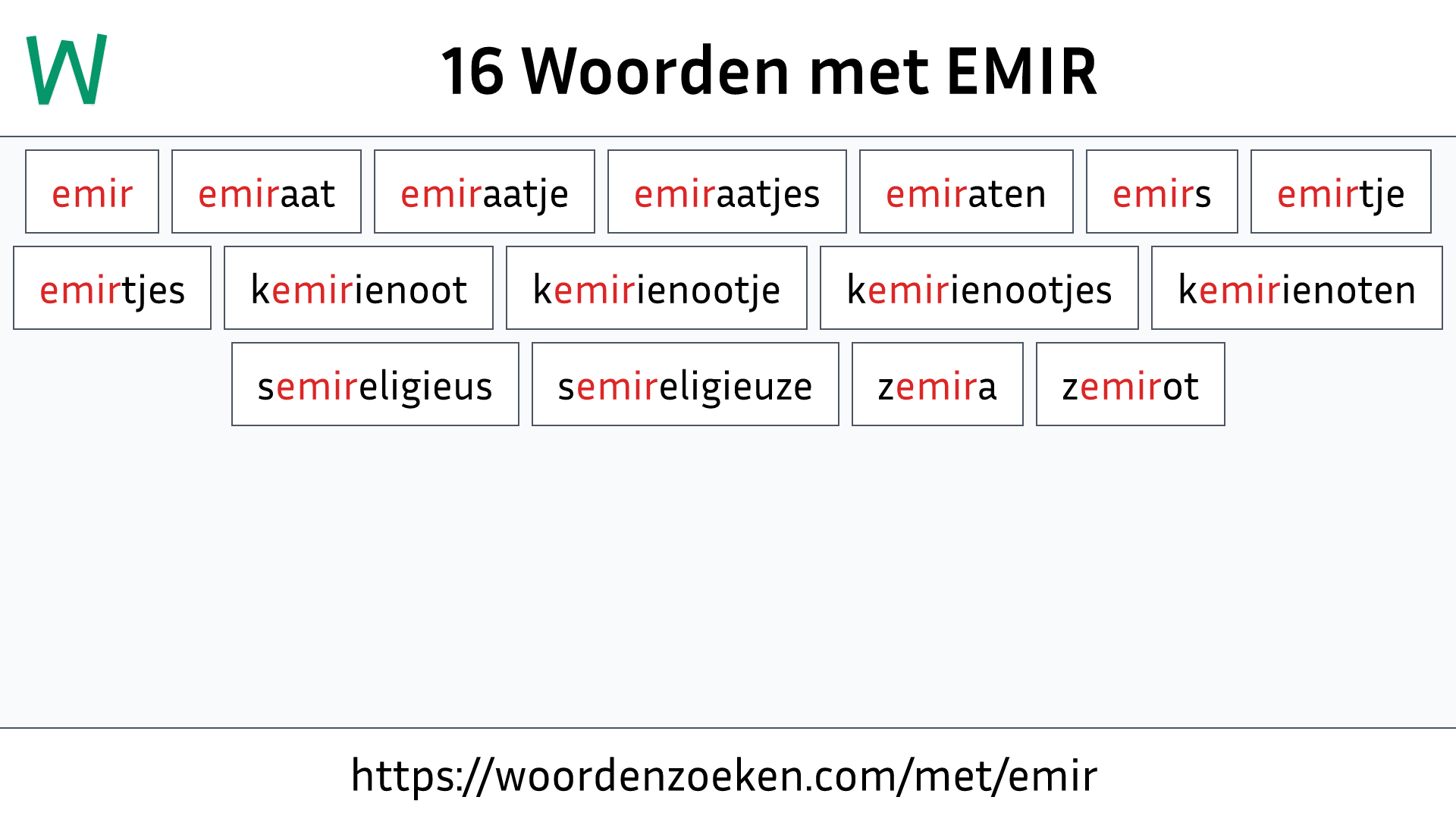 Woorden met EMIR