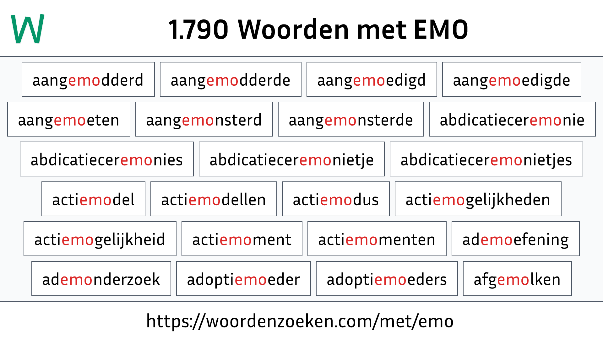 Woorden met EMO