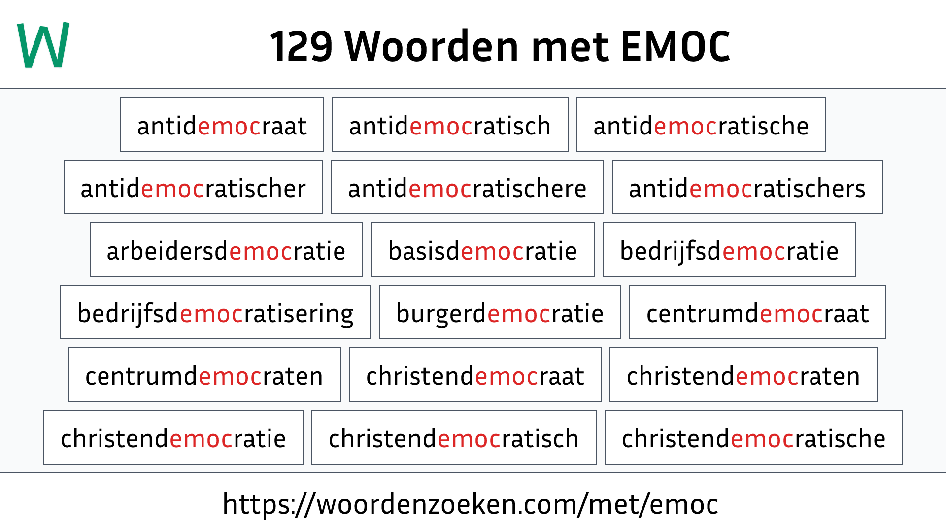 Woorden met EMOC