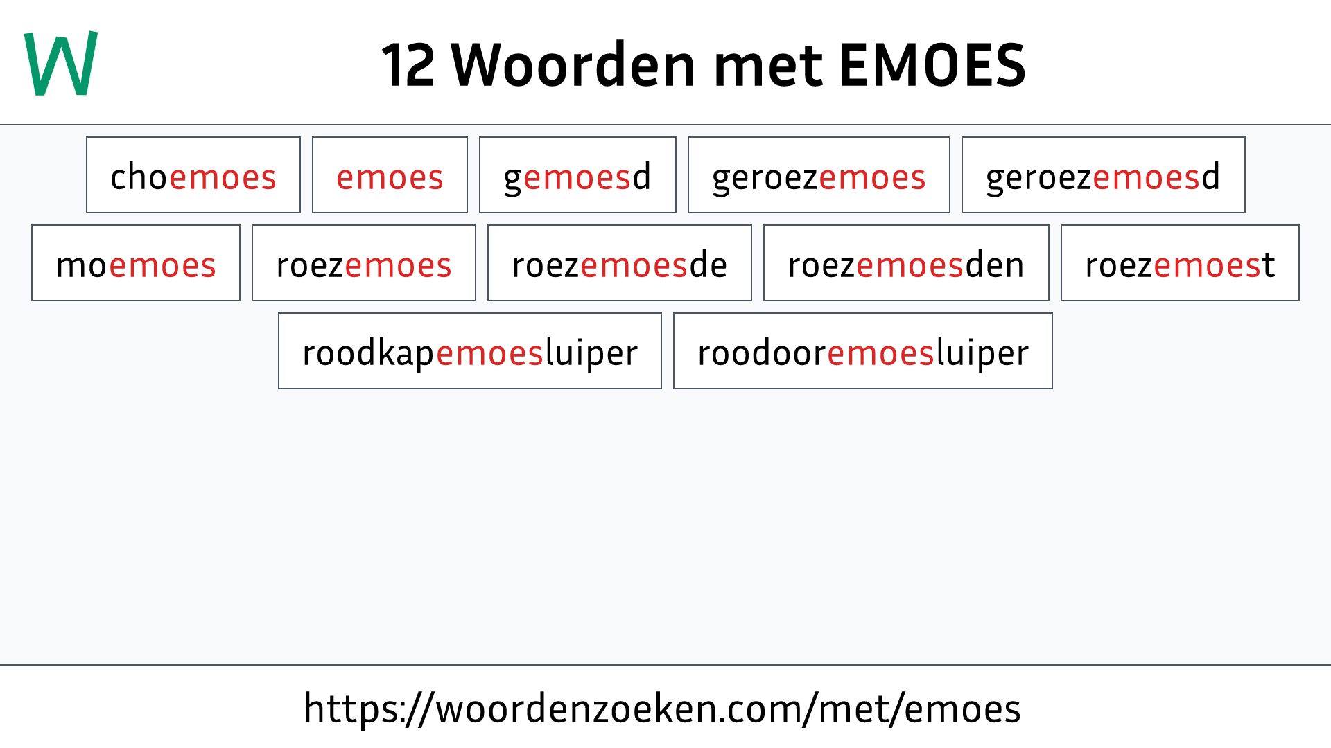 Woorden met EMOES