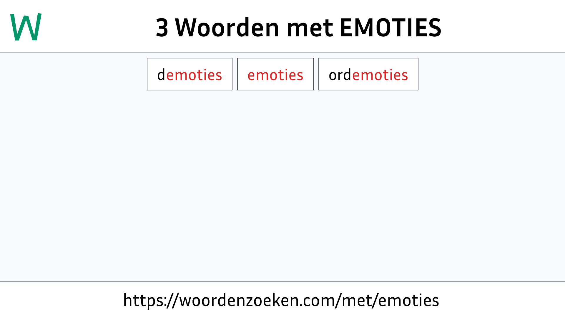 Woorden met EMOTIES