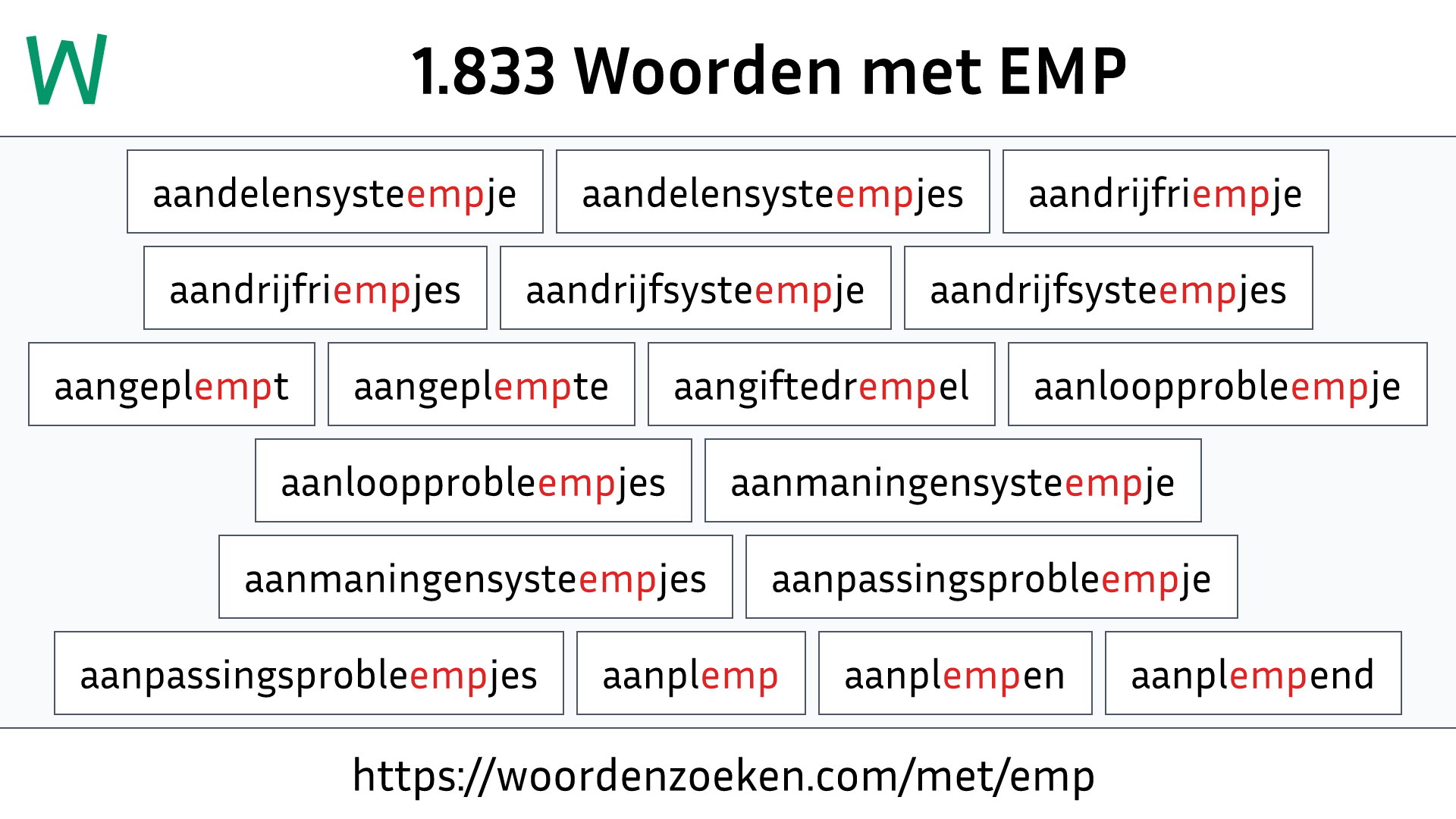 Woorden met EMP